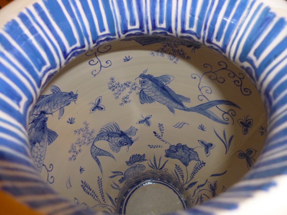 Vase Ming décoré à l'intérieur