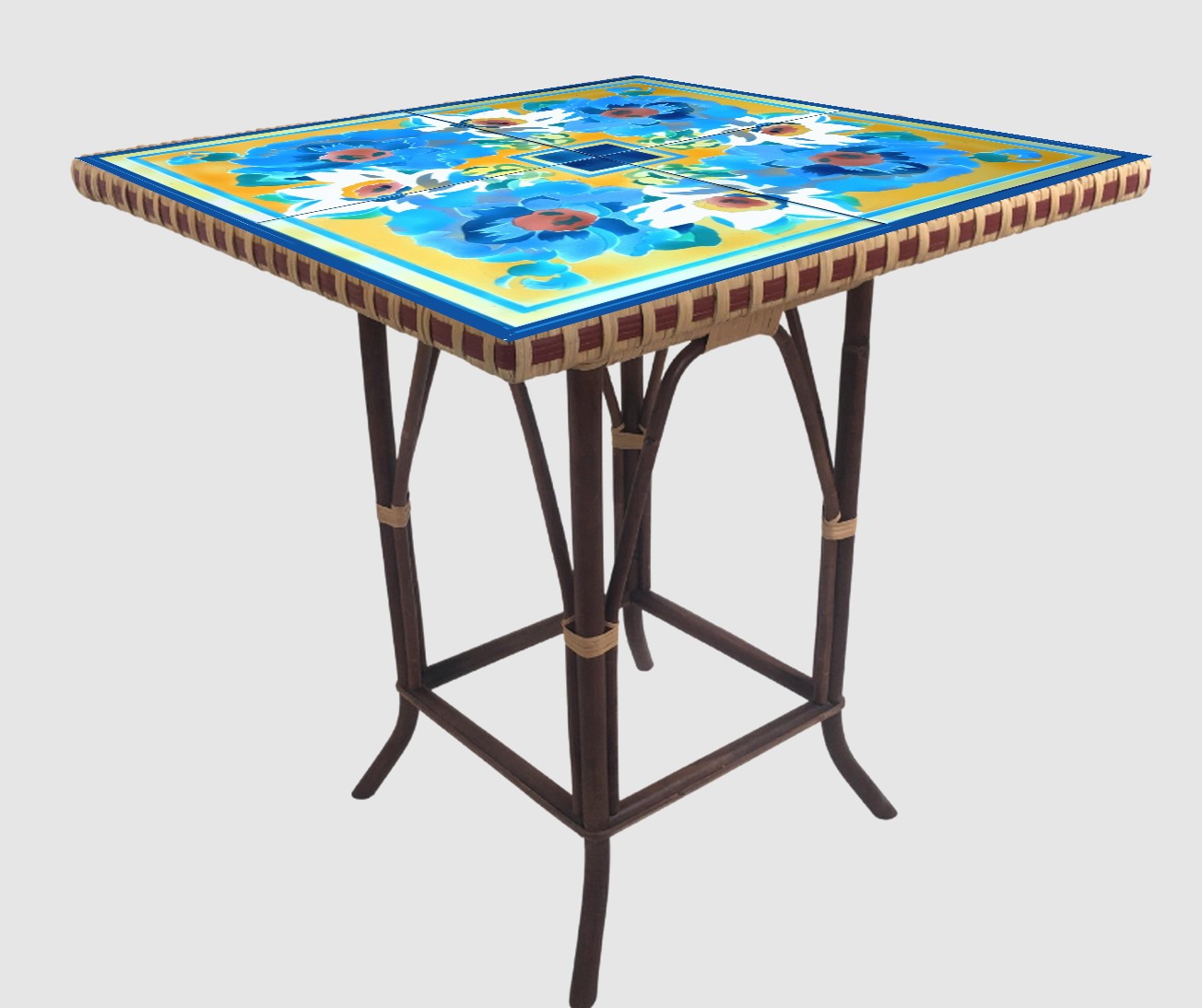 gueridon ancien avec plateau en céramique